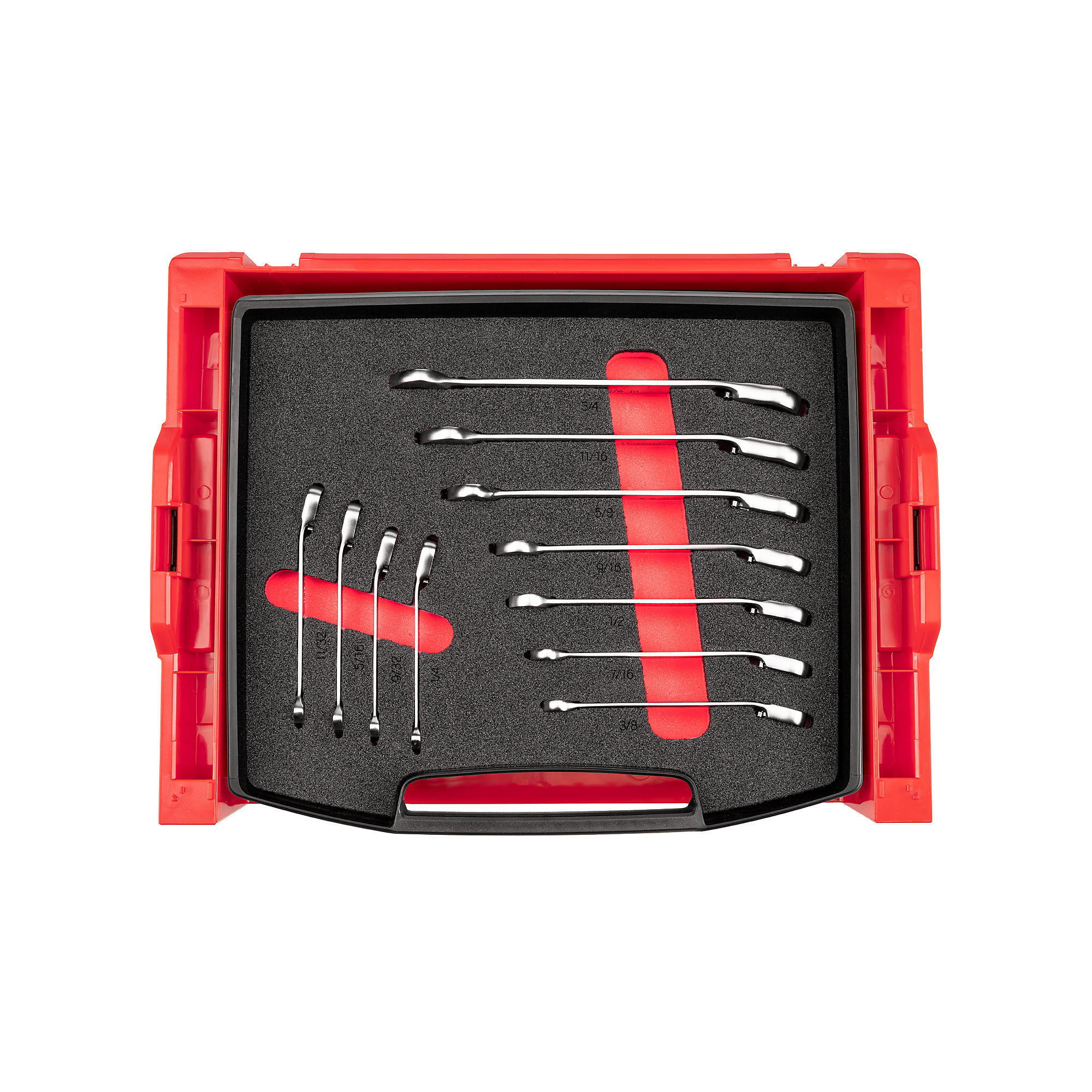 TEKTON Reversible 12-Point Ratcheting Combination Wrench Set with Open Top Drawer and Rack, 11-Piece (1/4 - 3/4 in.) | OLB94203